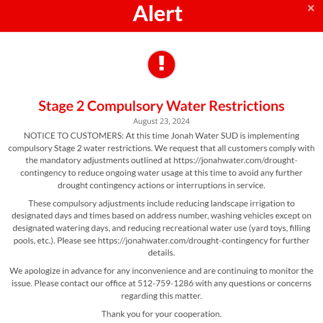 Stage 2 Drought Restrictions